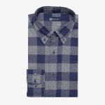 Regular fit checked  melange flannel shirt