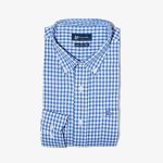 Regular-fit 100's Two-ply cotton checked shirt