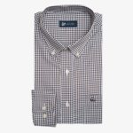 100's Two-ply cotton checked shirt