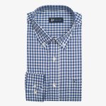 100's Two-ply cotton Vichy checked shirt