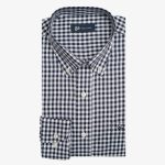 100's Two-ply cotton Vichy checked shirt