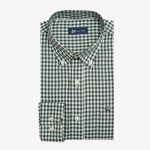 100's Two-ply cotton Vichy checked shirt