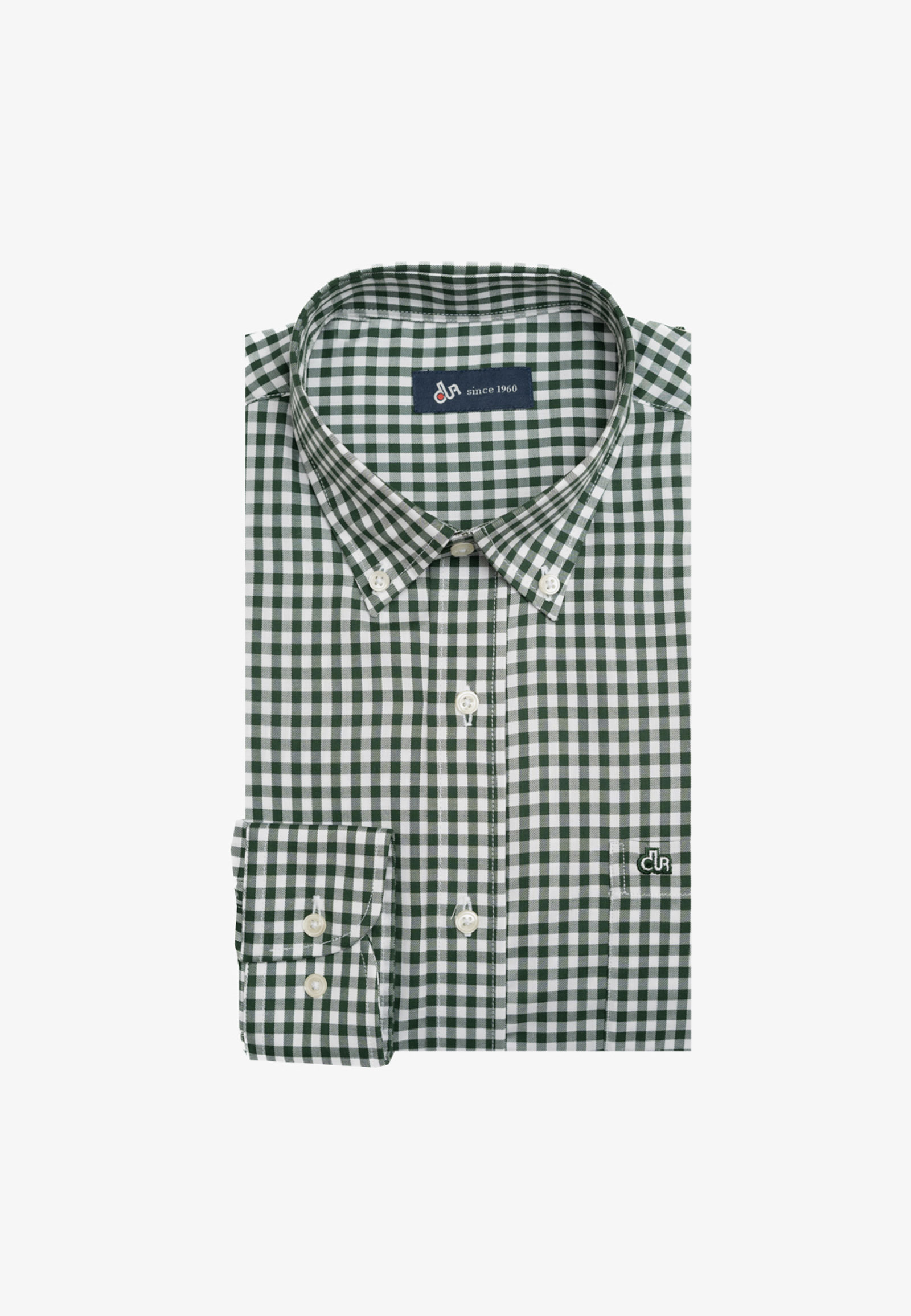 10210118-113591-A 100's Two-ply cotton Vichy checked shirt - Image 1