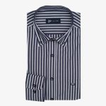 100's Two-ply cotton striped shirt