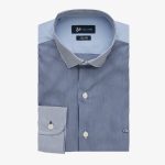 Slim fit striped rex collar shirt