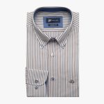 Two-toned regular line striped shirt