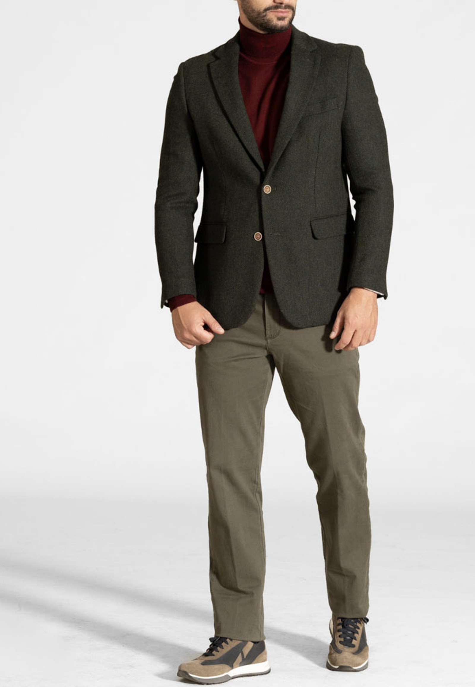 42210084-420209-1 Tweed wool blend blue-green blazer - Image 1