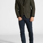 Pied de Poule wool blend green blazer
