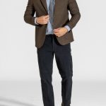 Herringbone wool blend blazer