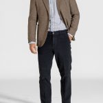 Herringbone wool blend blazer