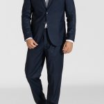 Blue suit with pleated trousers