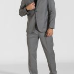 Grey suit with pleated trousers