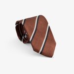 Striped design silk tie