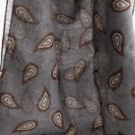 Grey paisley scarf 100% Wool