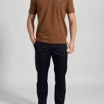 Washed twill gabardine chinos trousers