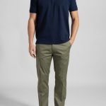 Washed twill gabardine chinos trousers
