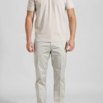 Washed twill gabardine chinos trousers