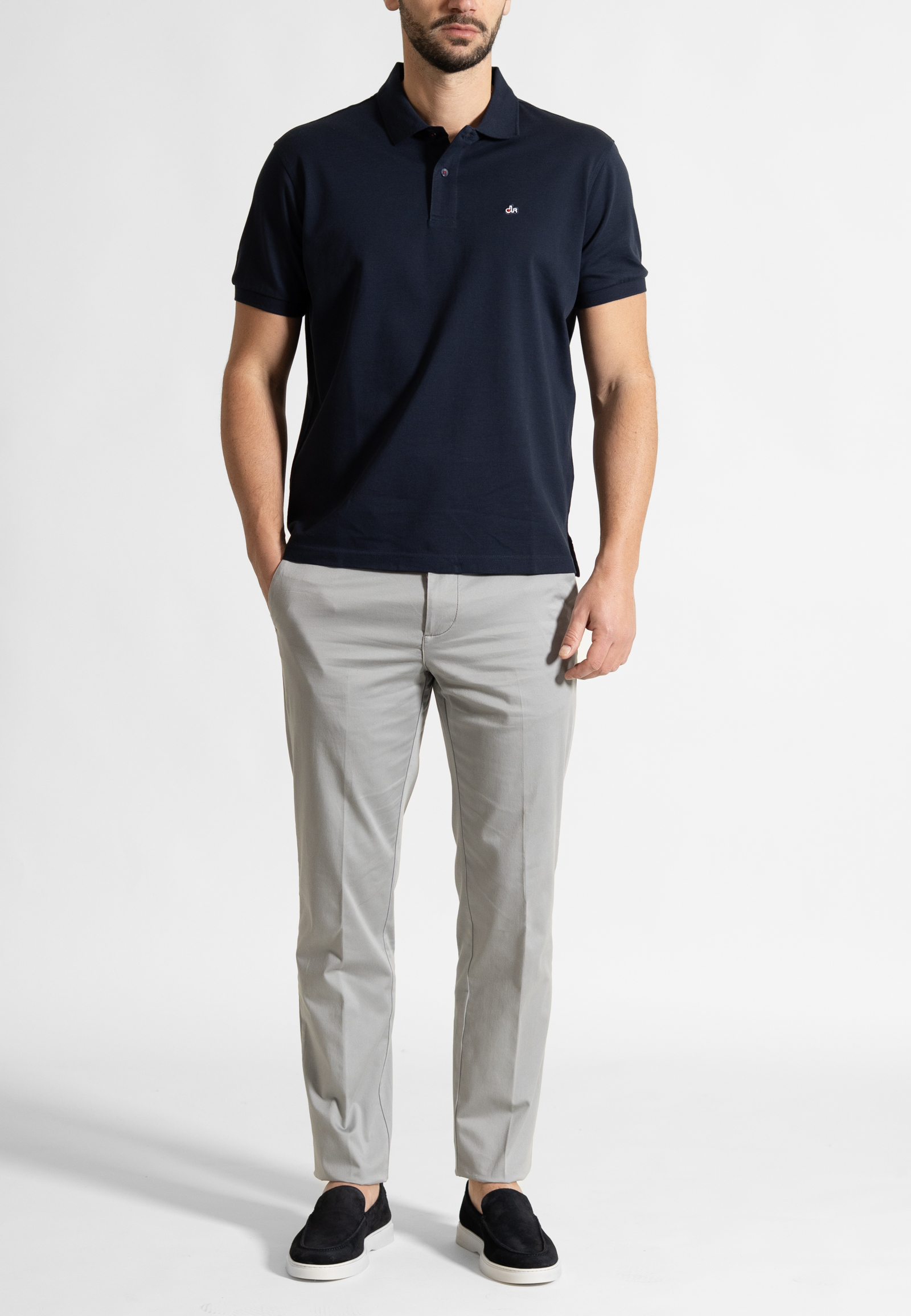 41210303-412055-A Light satin stretch chinos trousers - Image 1