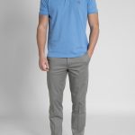 Light gabardine stretch cotton chinos trousers