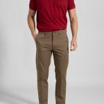 Light gabardine stretch cotton chinos trousers